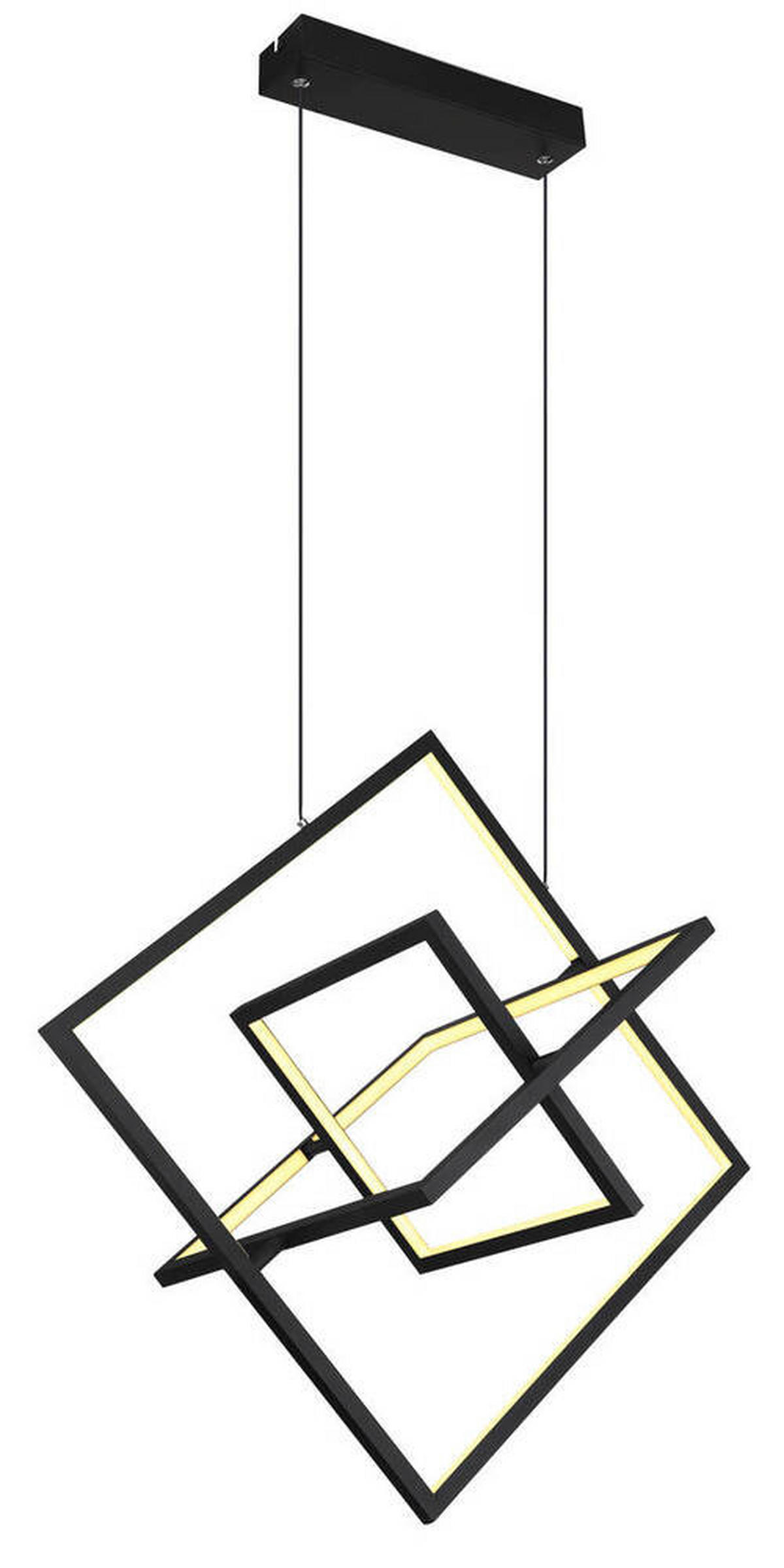 LED-HÄNGELEUCHTE 70,7/50/150 cm    - Opal/Schwarz, Design, Kunststoff/Metall (70,7/50/150cm) - Globo