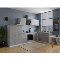 ECKKÜCHE 310/172 cm  in Grau, Weiß  - Edelstahlfarben/Weiß, Basics, Holzwerkstoff/Metall (310/172cm) - Respekta