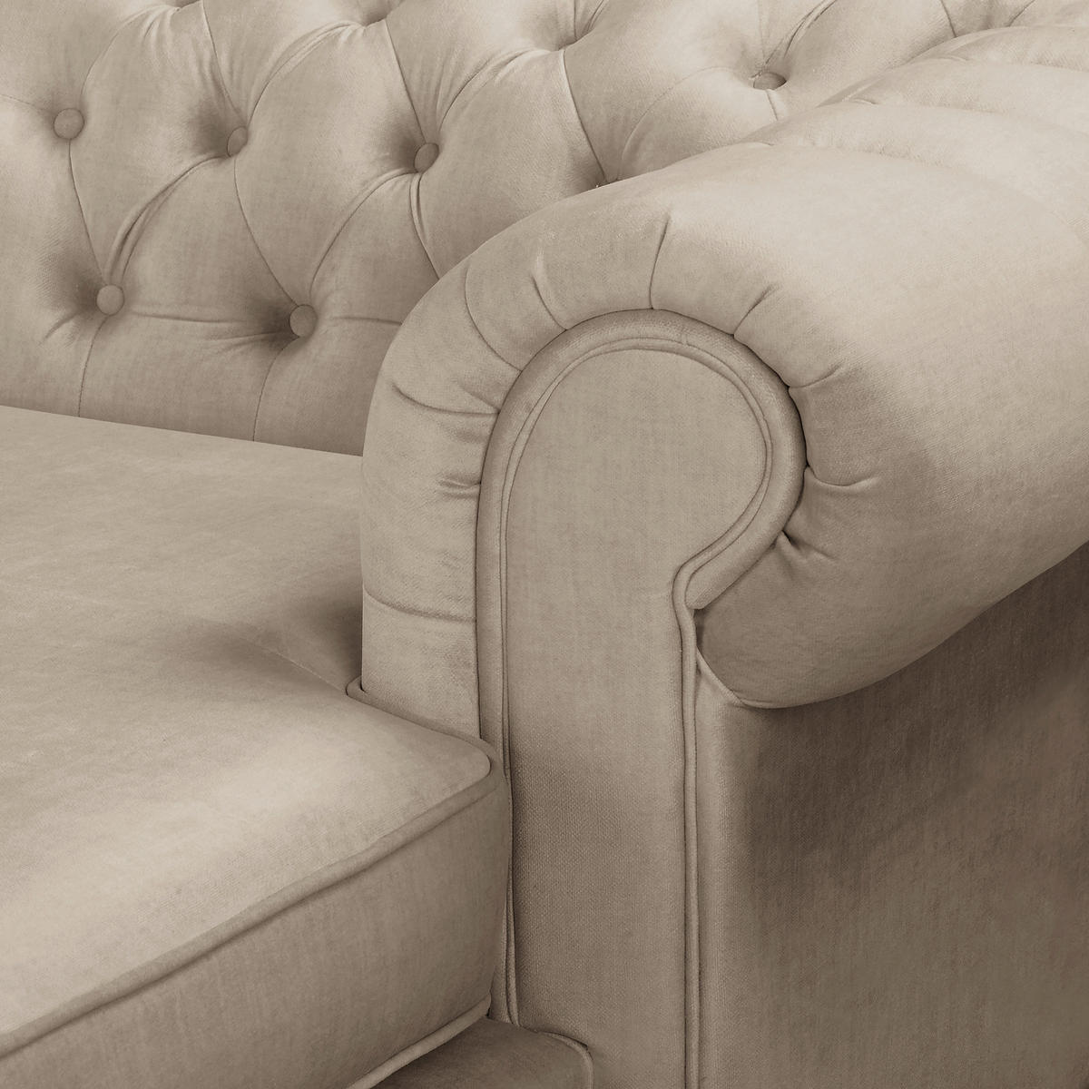 ECKSOFA Laura in Mikrofaser Taupe  284/182 cm  - Taupe/Creme, Design, Holz/Textil (284/182cm) - P & B