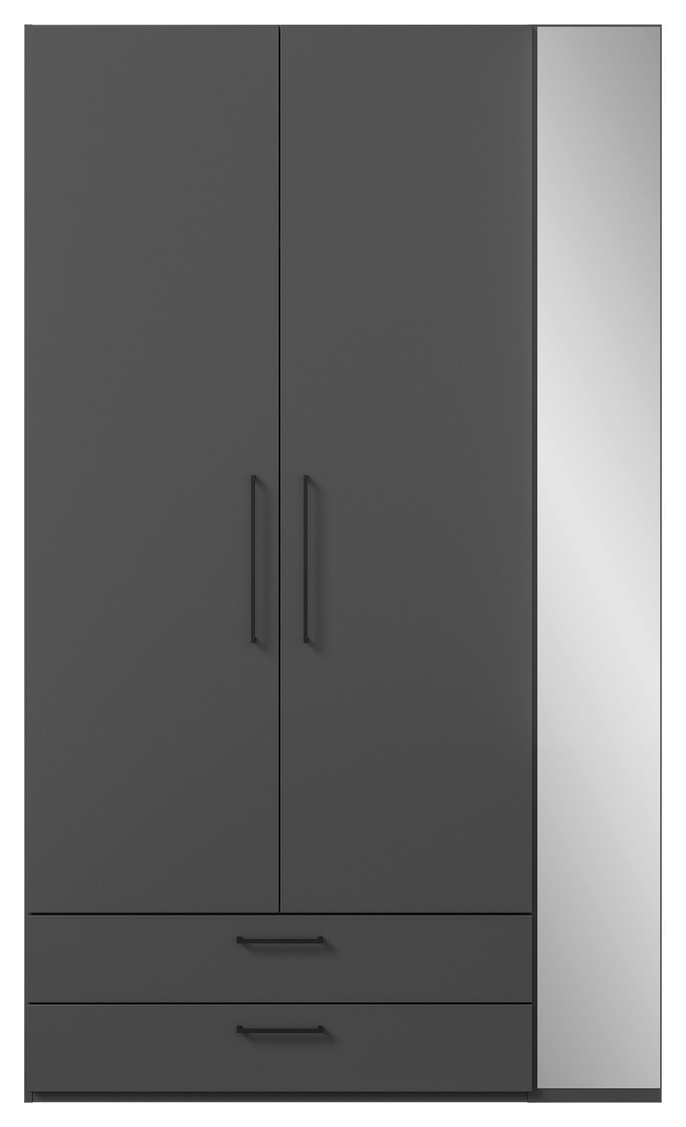 KLEIDERSCHRANK in Anthrazit, Graphitfarben  - Anthrazit/Graphitfarben, Design, Holzwerkstoff/Metall (126,3/213,6/59,3cm) - Cantus