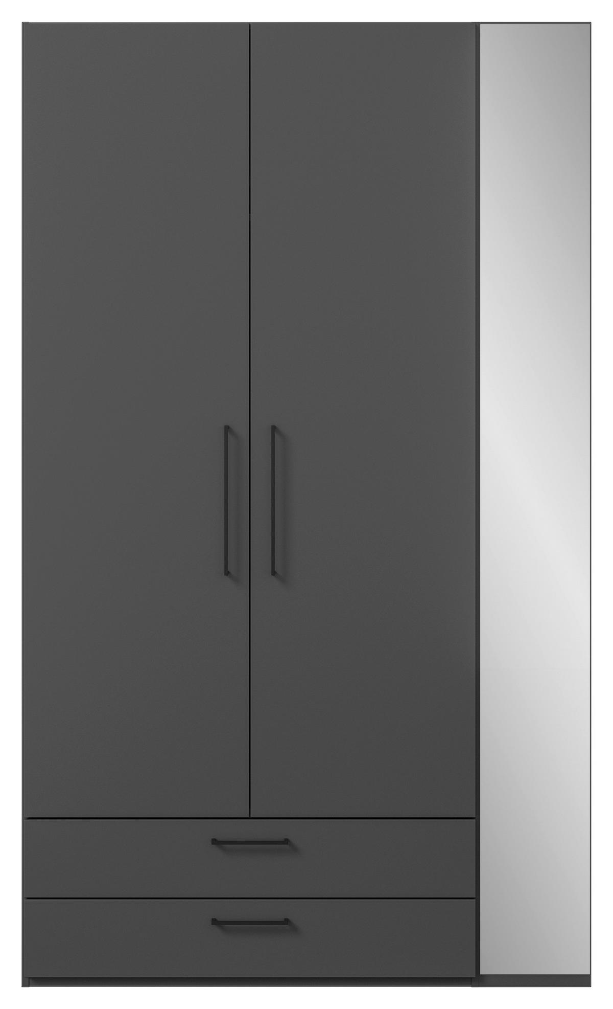 KLEIDERSCHRANK 2-türig Graphitfarben, Anthrazit  - Anthrazit/Graphitfarben, Design, Holzwerkstoff/Metall (126,3/213,6/59,3cm) - Cantus