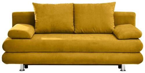 SCHLAFSOFA Mikrofaser Senfgelb  - Chromfarben/Senfgelb, Design, Kunststoff/Textil (196/74/90cm) - Carryhome