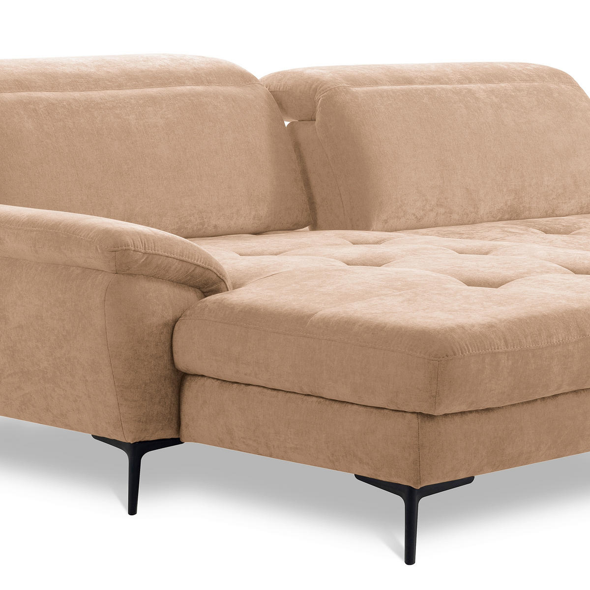 ECKSOFA 195/268 cm PRADO in Webstoff Rotbraun Bettkasten, Kopfteilverstellung, Sitztiefenverstellung  195/268 cm  - Rotbraun/Schwarz, Design, Textil/Metall (195/268cm) - Livetastic