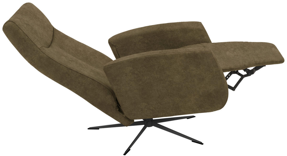 RELAXSESSEL in Textil Grün  - Schwarz/Grün, Design, Textil/Metall (73/105/82cm) - Welnova