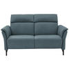 2-SITZER-SOFA Graublau Echtleder  - Graublau/Schwarz, KONVENTIONELL, Leder/Metall (178/103/92cm) - Dieter Knoll