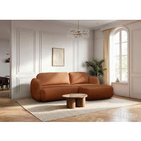 ECKSOFA VELU Terracotta Chenille  - Terracotta/Schwarz, Design, Textil (270/175cm) - MID.YOU