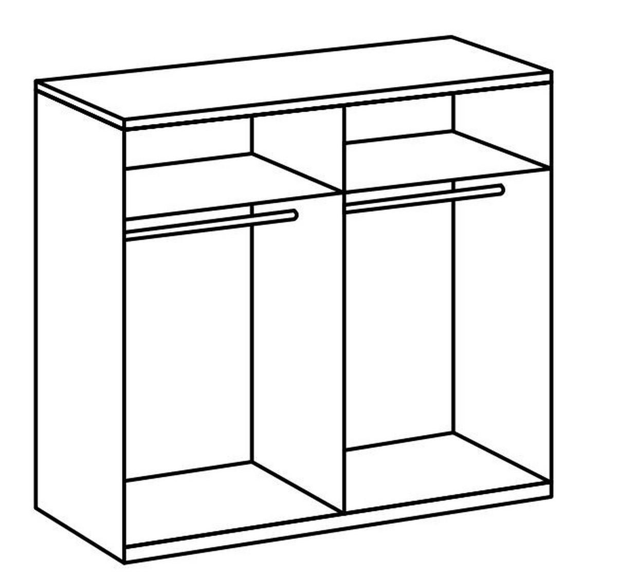 DREHTÜRENSCHRANK  in Grau, Eichefarben  - Chromfarben/Eichefarben, MODERN, Glas/Holzwerkstoff (200/216/58cm) - MID.YOU