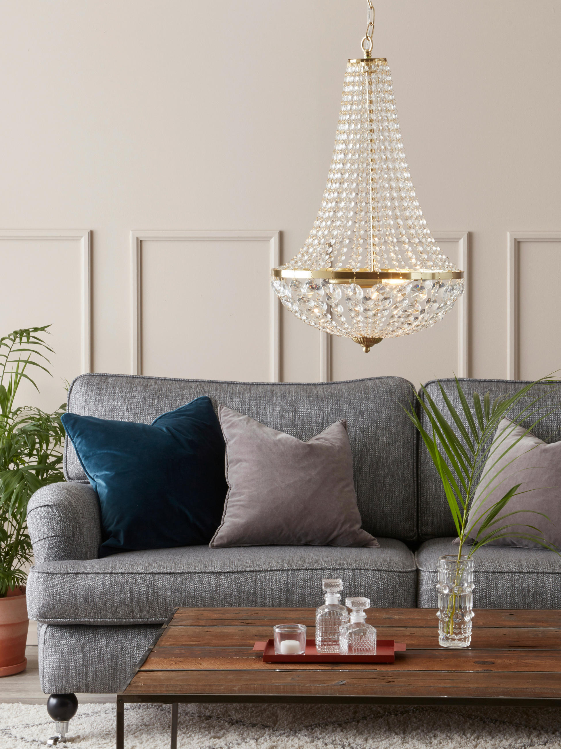 KRONLEUCHTER 40/55 cm - Goldfarben, Basics, Glas/Metall (40/55cm) - Markslöjd