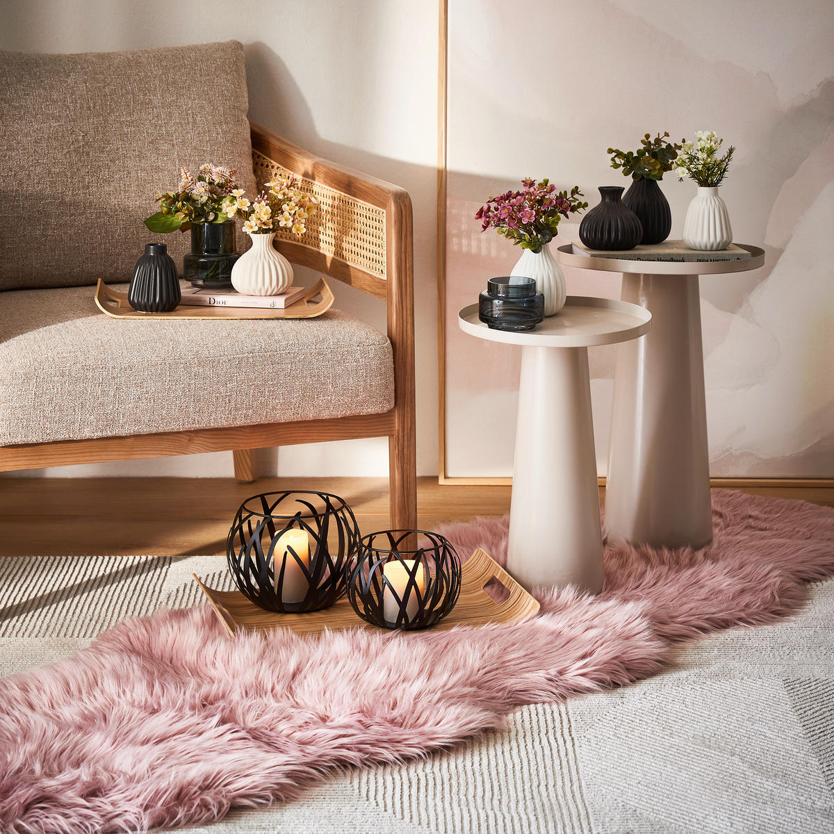 KUNSTFELL 60/180 cm Rosa  - Rosa, Basics, Textil/Fell (60/180cm) - Ambia Home