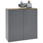 SCHUHSCHRANK 93/94/36 cm  - Eichefarben/Grau, Design, Holz/Holzwerkstoff (93/94/36cm) - Dieter Knoll