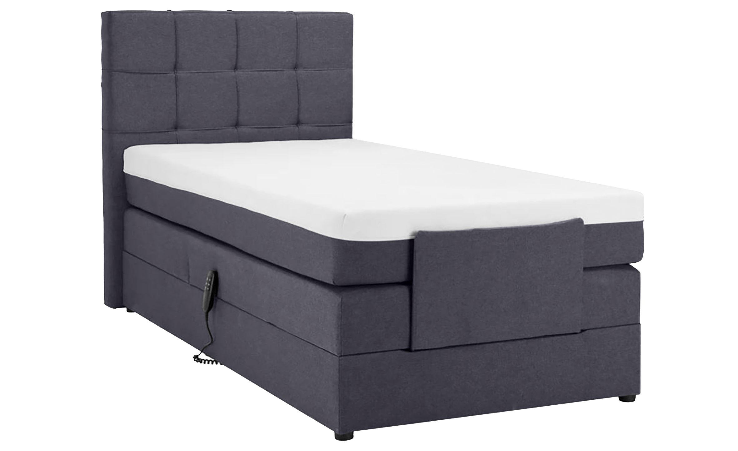 BOXSPRINGBETT 120/200 cm  in Anthrazit  - Anthrazit/Schwarz, Basics, Holzwerkstoff/Kunststoff (120/200cm) - Moderano