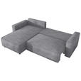 ECKSOFA Grau Cord Zierkissen, Rückenkissen, Bettkasten, Schlaffunktion, Rücken echt, Liegefläche im Originalstoff  - Schwarz/Grau, MODERN, Kunststoff/Textil (190/280cm) - Carryhome