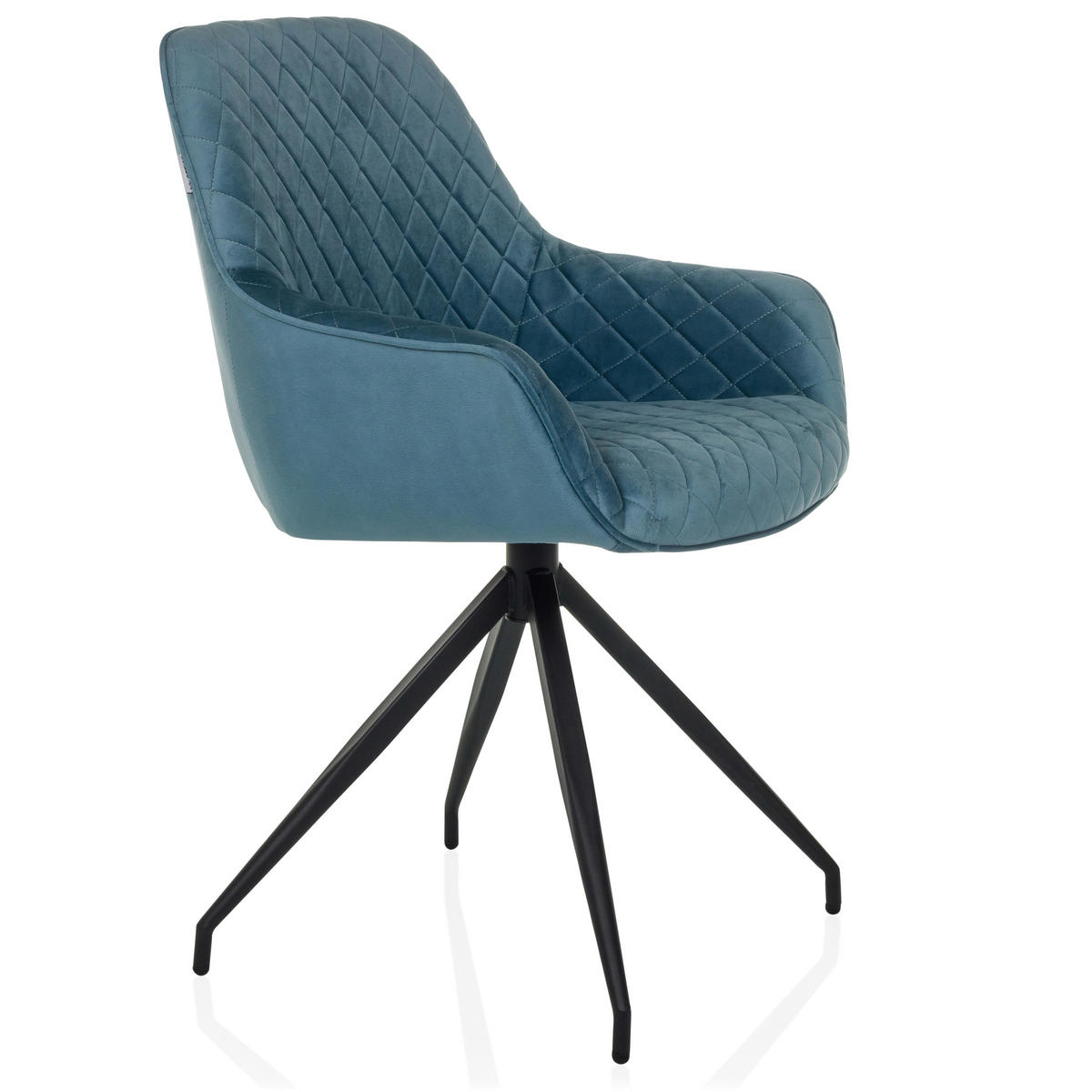 ARMLEHNSTUHL  in Samt  - Blaugrau/Schwarz, MODERN, Textil/Metall (58/87/57cm) - MID.YOU