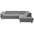 ECKSOFA in Webstoff Grau  - Schwarz/Grau, Design, Textil/Metall (280/235cm) - Hom`in