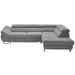 ECKSOFA in Webstoff Grau  - Schwarz/Grau, Design, Textil/Metall (280/235cm) - Hom`in