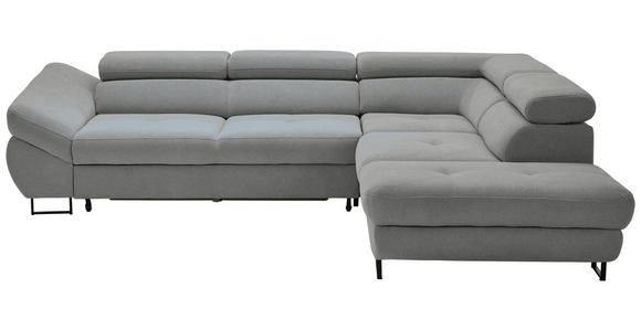 ECKSOFA in Webstoff Grau  - Schwarz/Grau, Design, Textil/Metall (280/235cm) - Hom`in