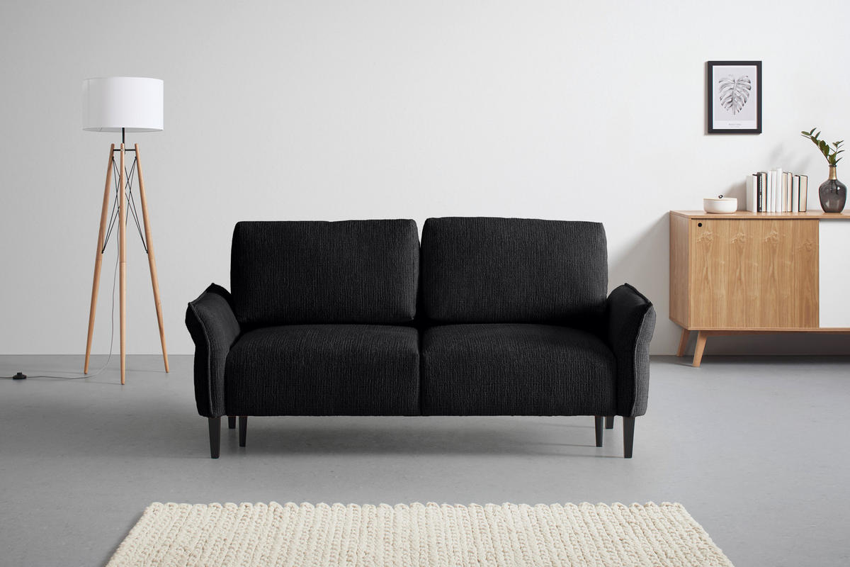 3-SITS SOFFA i vävt tyg svart  - svart/cremefärgad, Modern, trä/textil (183/85/92cm) - MID.YOU