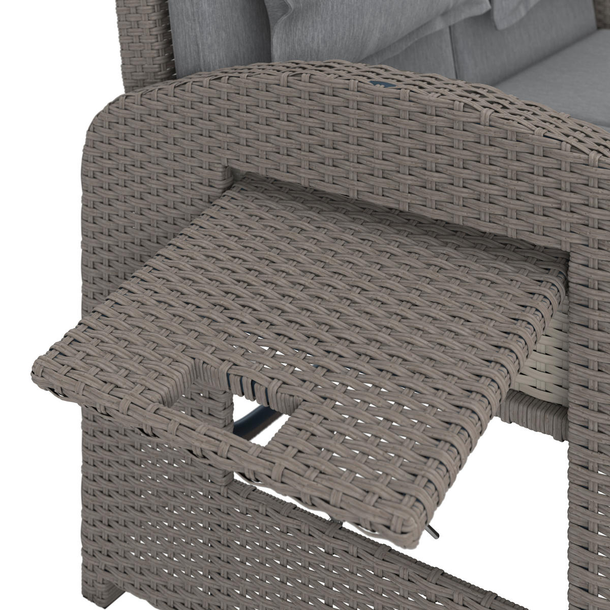 LOUNGESOFA 126/110/95/30,5/82/64 cm Stahl  - Grau, MODERN, Kunststoff/Textil (126/110/95/30,5/82/64cm) - Ambia Garden