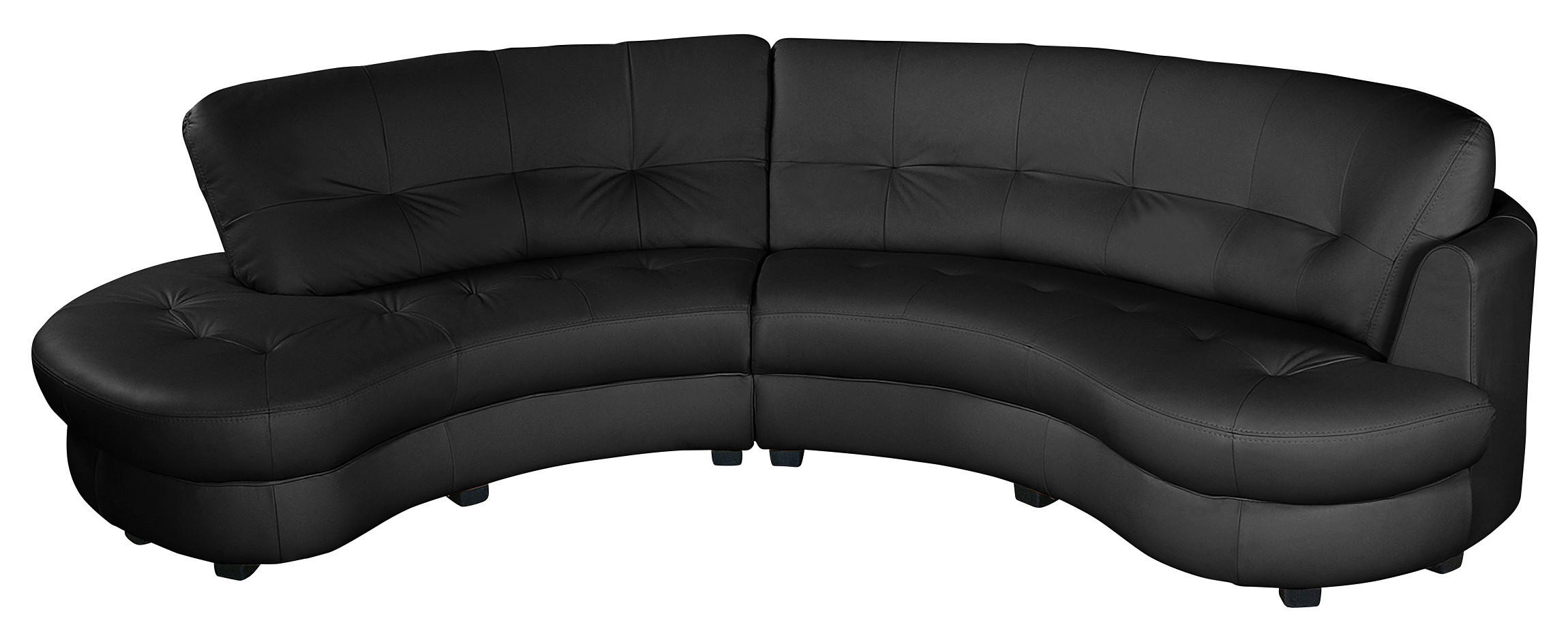 ECKSOFA in Lederlook Echtleder Schwarz  113/300 cm  - Schwarz, Design, Leder/Kunststoff (113/300cm) - Livetastic