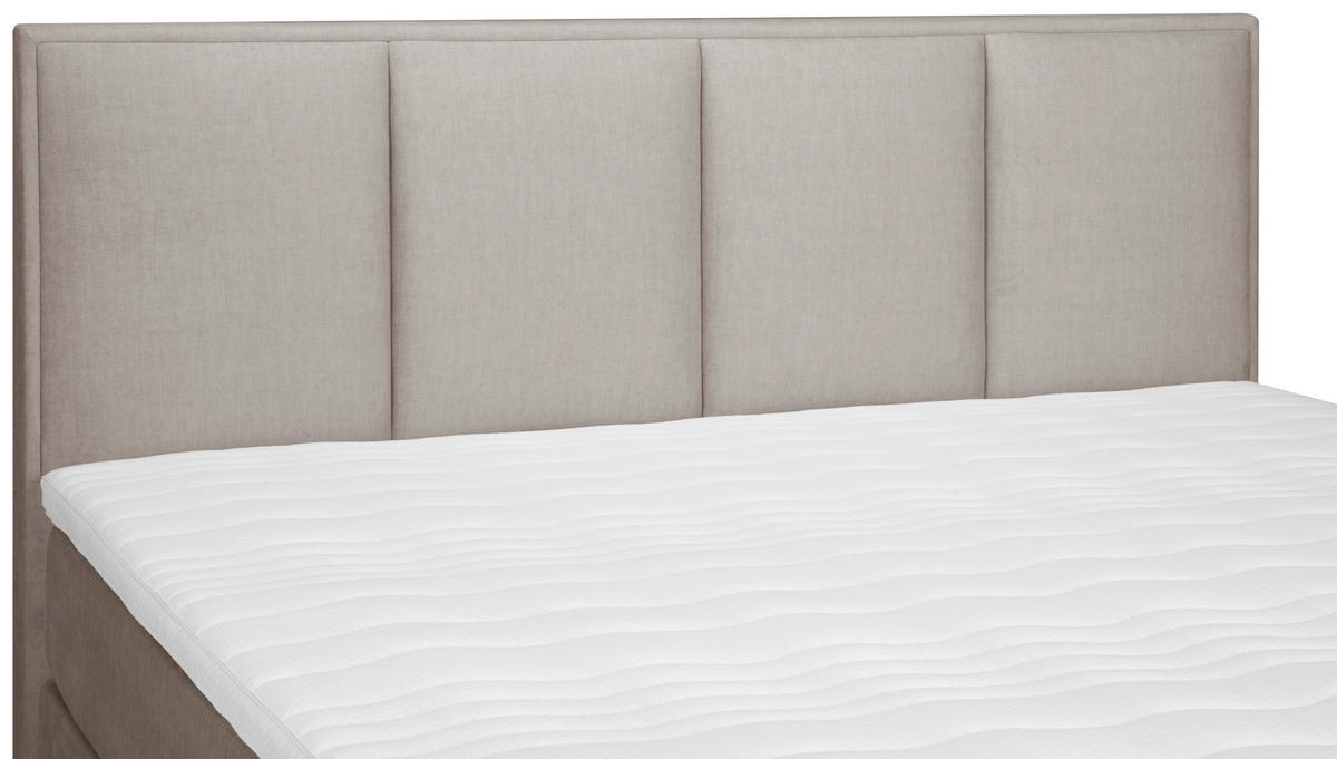 BOXSPRING-ÁGY 180/200 cm  taupe  - alumíniumszínű/taupe, Modern, textil (180/200cm) - MID.YOU
