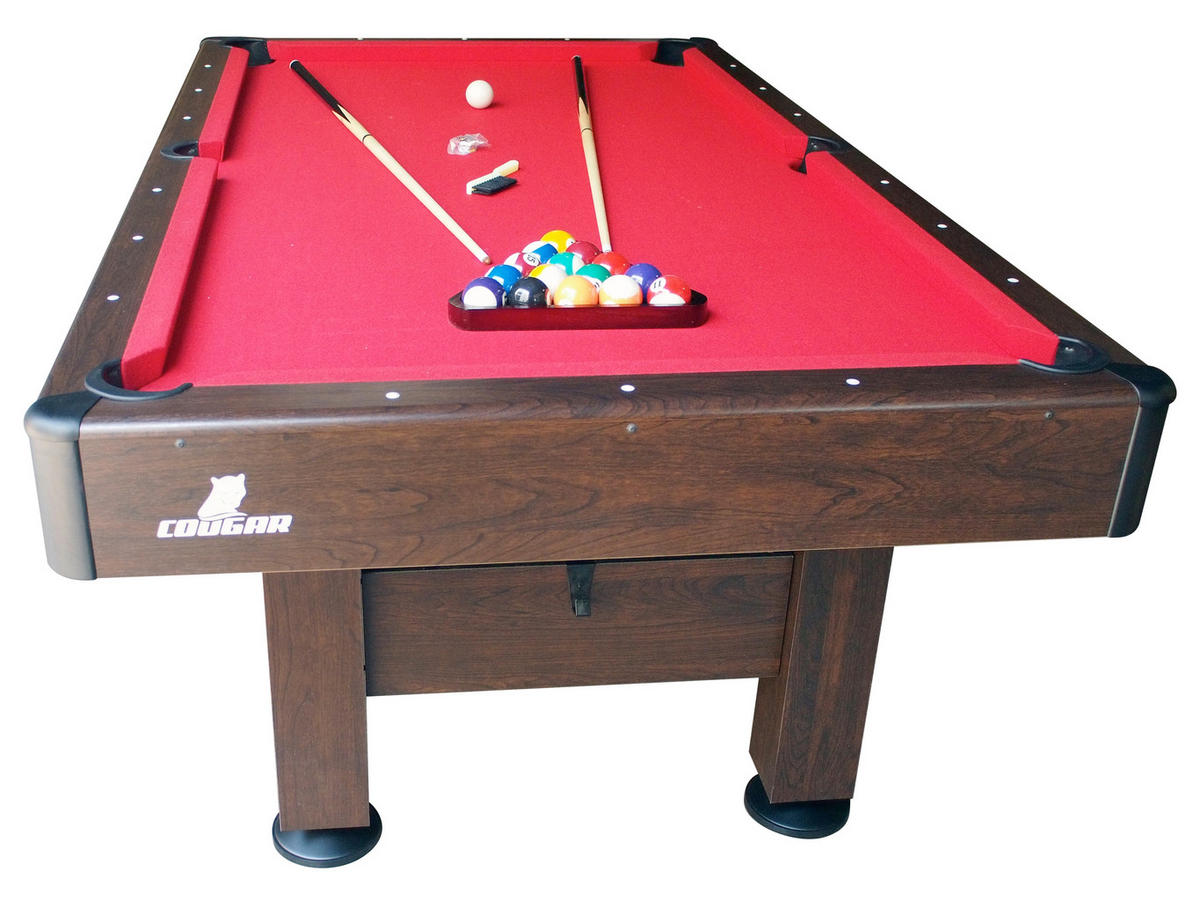 Billardtisch Saphir - Rot/Braun, Basics, Holz/Kunststoff (125/79/225cm) - Ambia Garden