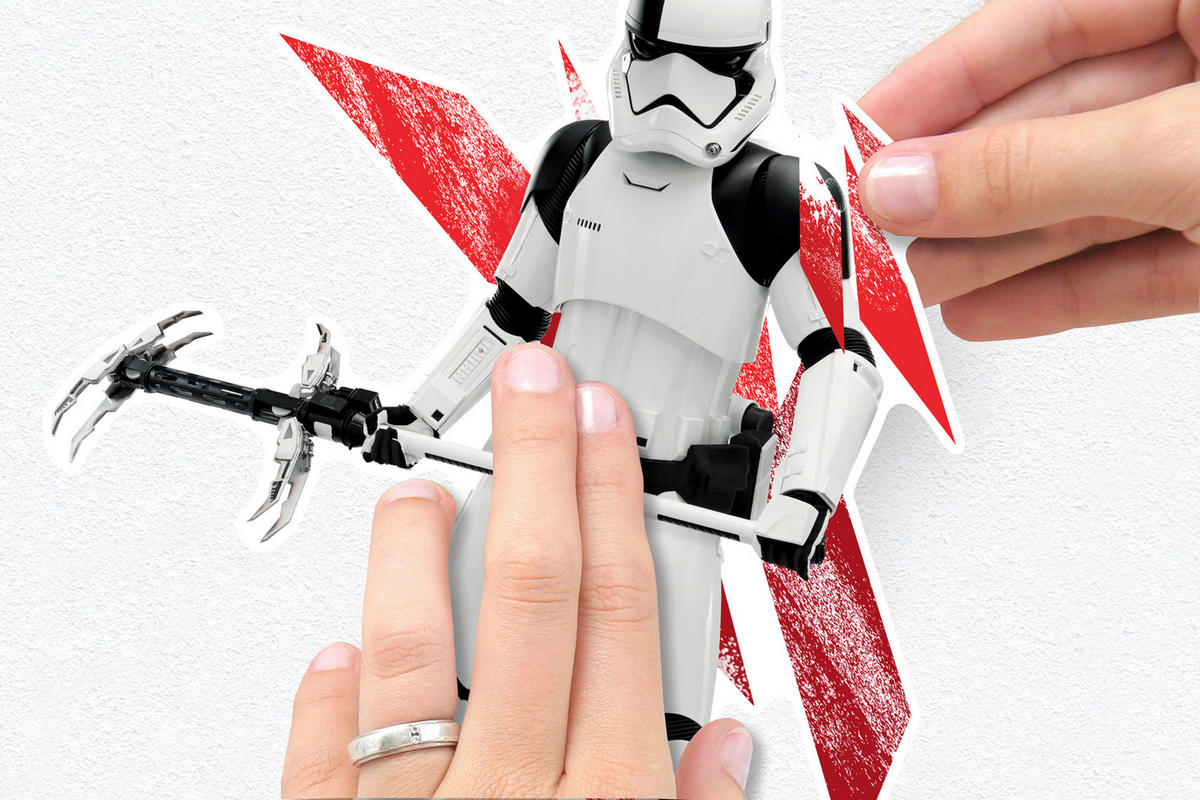 DEKOSTICKER Star Wars The Last Jedi  - Rot/Schwarz, LIFESTYLE, Kunststoff (100/70cm) - Star Wars