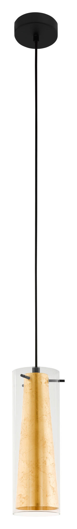 HÄNGELEUCHTE 11/110 cm   - Goldfarben/Schwarz, Trend, Glas/Metall (11/110cm) - Eglo