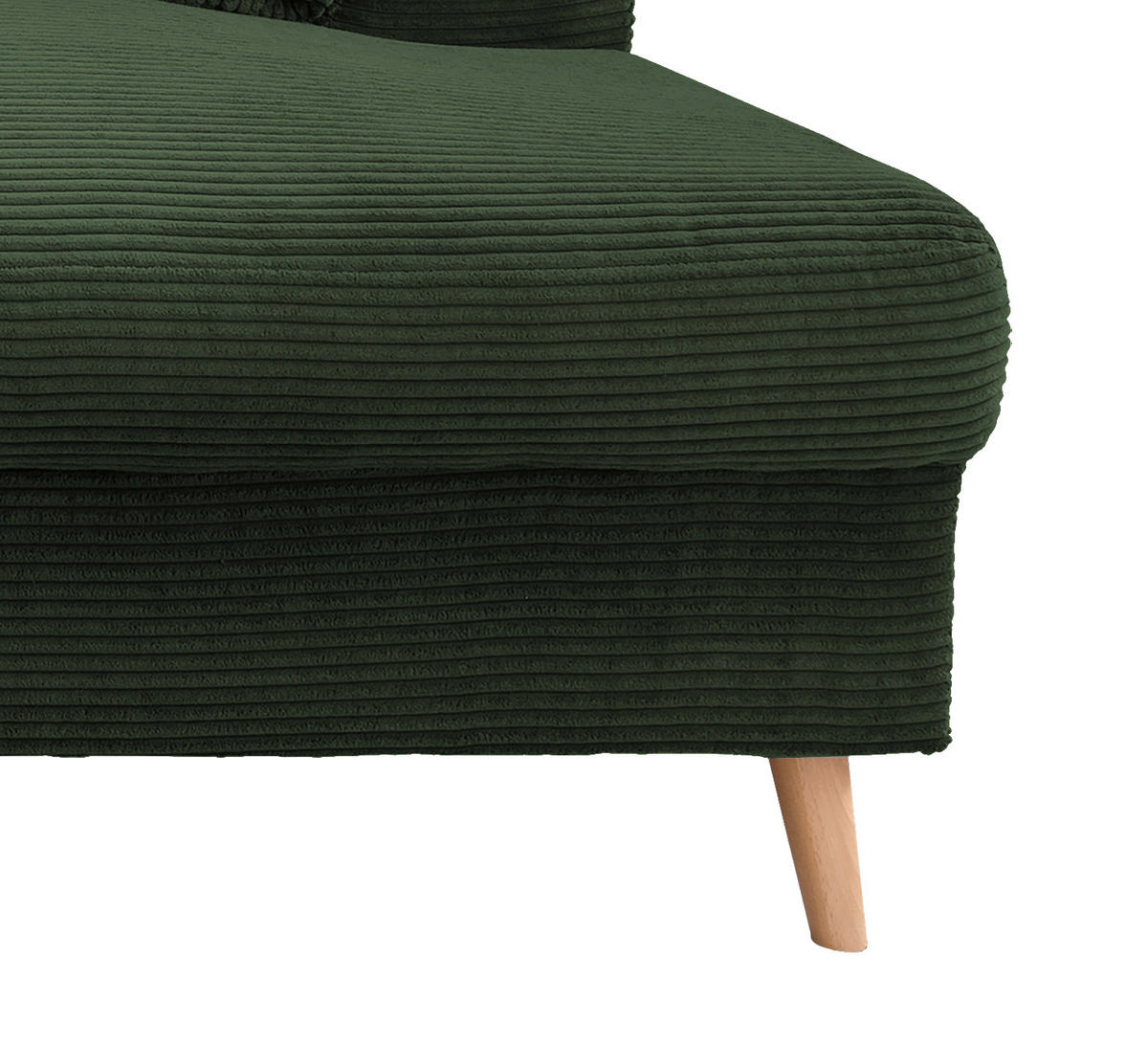 WOHNLANDSCHAFT Dunkelgrün Cord  - Dunkelgrün/Naturfarben, KONVENTIONELL, Holz/Textil (150/301/200cm) - P & B