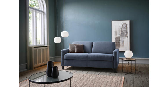 SCHLAFSOFA Webstoff Blau  - Blau/Schwarz, Design, Holz/Textil (184/92/102cm) - Dieter Knoll