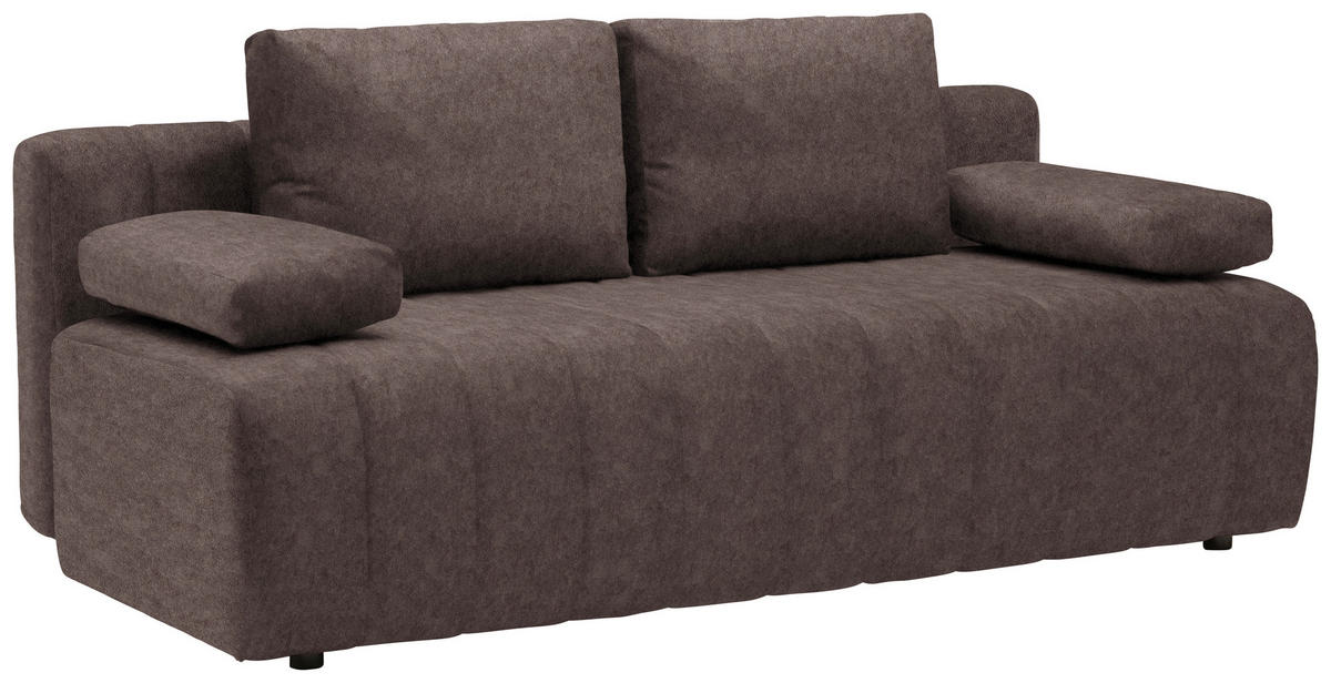 SCHLAFSOFA in Flachgewebe Braun  - Schwarz/Braun, Modern, Kunststoff/Textil (194/78-87/92cm) - Xora