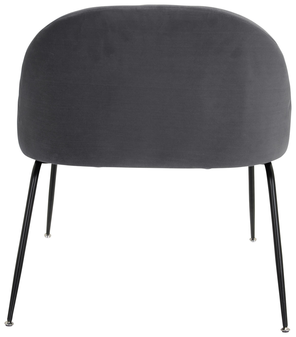 STUHL  in Samt Textil  - Schwarz/Grau, Basics, Textil/Metall (72/80/65cm) - MID.YOU