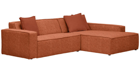 ECKSOFA in Chenille Rostfarben  - Rostfarben/Schwarz, KONVENTIONELL, Kunststoff/Textil (280/188cm) - Carryhome