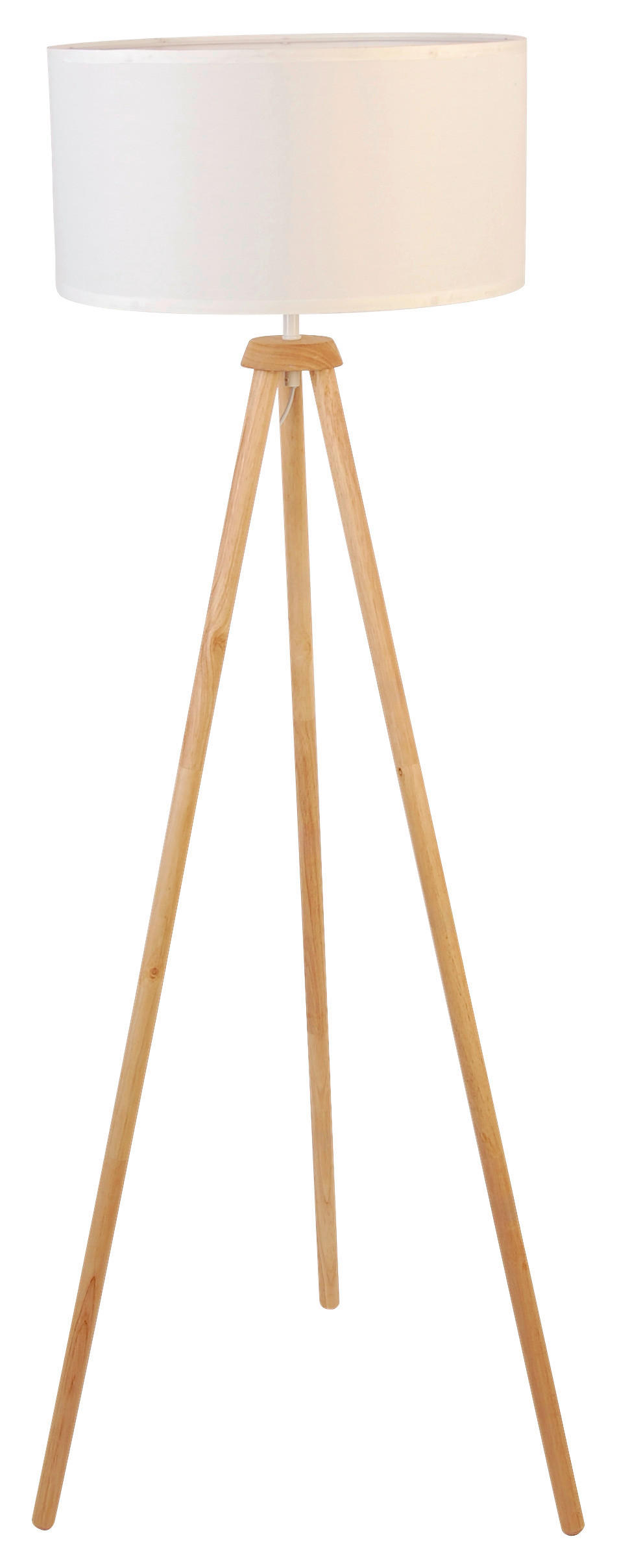 STEHLEUCHTE 45/153 cm    - Nussbaumfarben/Weiß, Trend, Holz/Kunststoff (45/153cm) - Novel