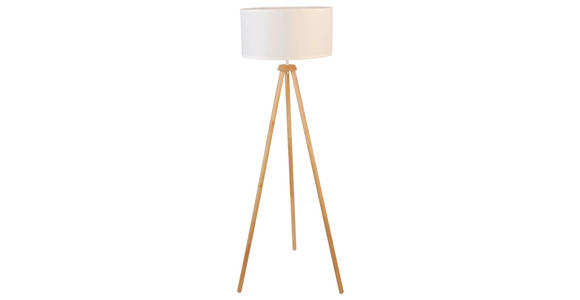 STEHLEUCHTE 45/153 cm - Nussbaumfarben/Weiß, Trend, Holz/Kunststoff (45/153cm) - Novel