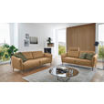 2-SITZER-SOFA  in Echtleder Honig   - Eichefarben/Beige, Natur, Leder/Holz (182/86/87cm) - Valnatura