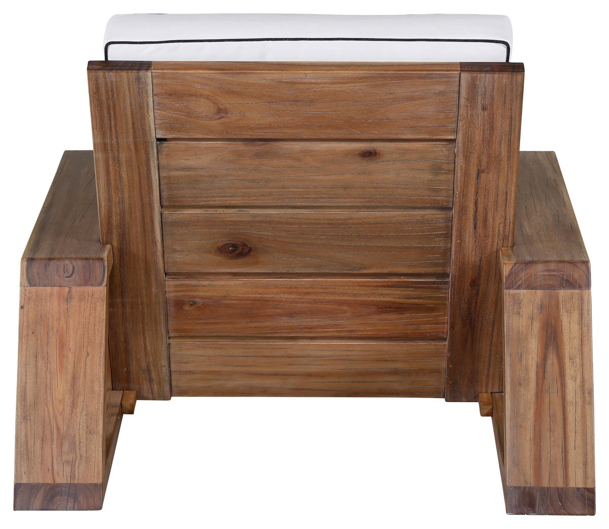 LOUNGESESSEL  - Weiß/Akaziefarben, KONVENTIONELL, Holz (100/70/92cm) - Gardenson