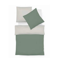 BETTWÄSCHE Provence Wende Leinenoptik 155/220 cm  - Salbeigrün/Beige, Basics, Textil (155/220cm) - Fleuresse