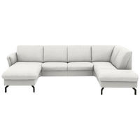 WOHNLANDSCHAFT  in Flachgewebe Alabasterfarben  - Alabasterfarben/Schwarz, KONVENTIONELL, Textil/Metall (170/307/190cm) - Beldomo Comfort