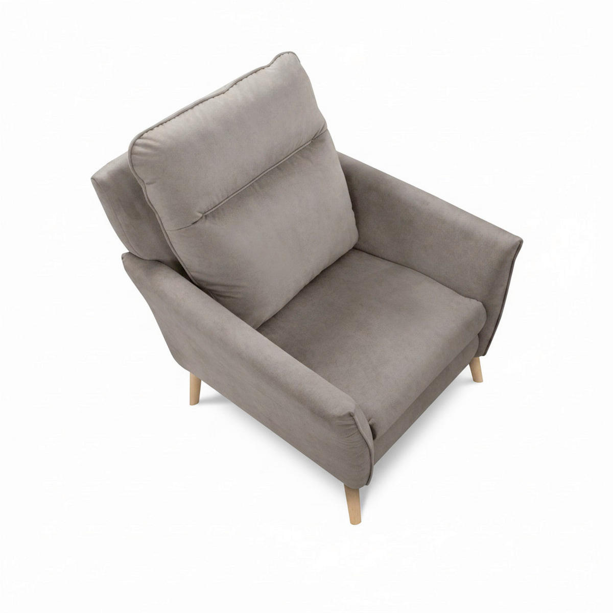 SESSEL in Mikrofaser Taupe  - Taupe/Buchefarben, Design, Holz/Textil (88/110/92cm) - Livetastic
