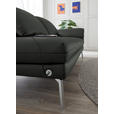 RÉCAMIERE in Echtleder Dunkelgrau  - Chromfarben/Dunkelgrau, Design, Leder/Metall (209/85-109/95-16cm) - Dieter Knoll