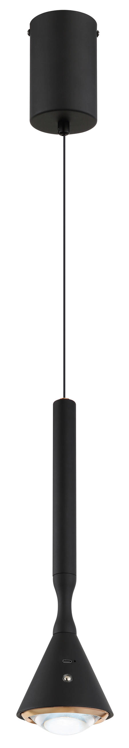 ZÁVĚSNÉ LED SVÍTIDLO, 9,9/50-210 cm  - bílá/černá, Design, kov/plast (9,9/50-210cm) - Globo