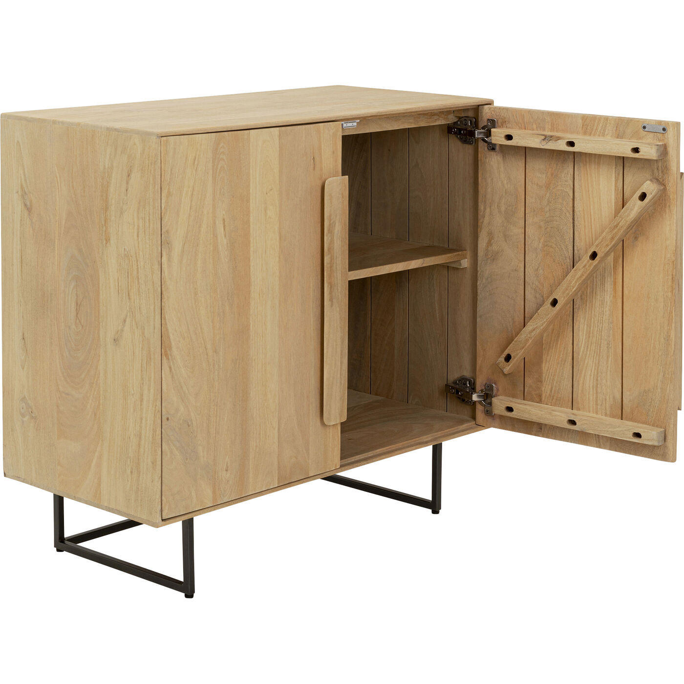 KOMMODE  in 85/81/40 cm  - Hellbraun/Schwarz, Design, Holz/Metall (85/81/40cm) - Kare-Design