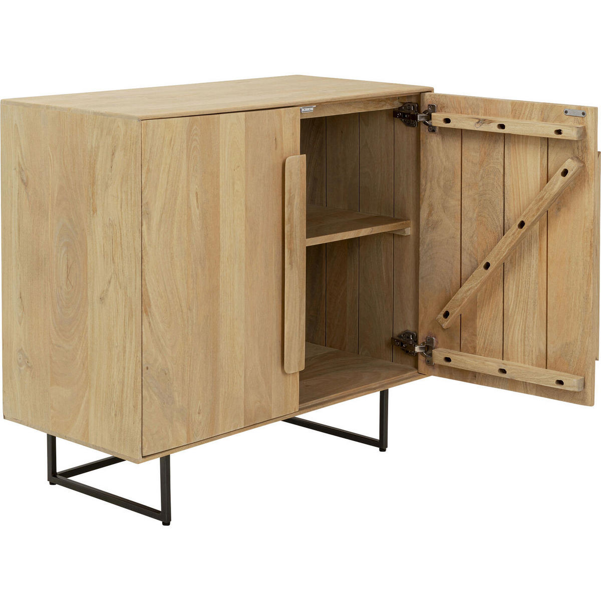 KOMMODE  in 85/81/40 cm  - Hellbraun/Schwarz, Design, Holz/Metall (85/81/40cm) - Kare-Design