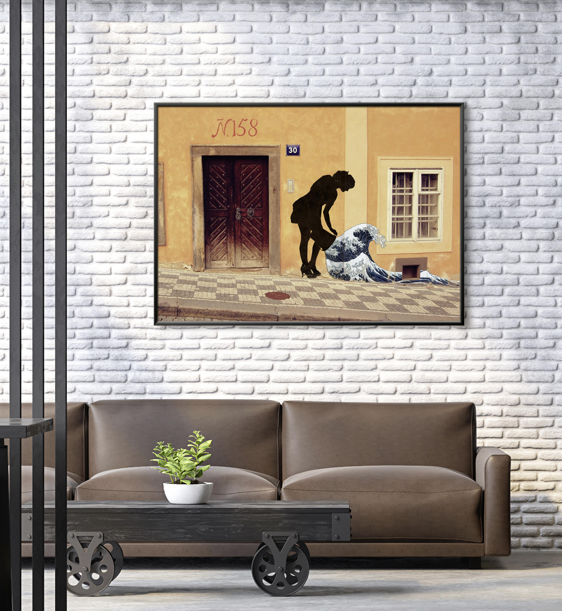 KUNSTDRUCK Städte 70/50 cm  - Blau/Beige, Basics, Papier (70/50cm) - Monee
