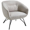 COCKTAILSESSEL in Echtleder Hellgrau  - Anthrazit/Hellgrau, Design, Leder/Metall (77/81/72cm) - Joop!