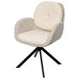 ARMLEHNSTUHL  in Eisen Webstoff  - Beige/Schwarz, Design, Textil/Metall (59/90/64cm) - Linea Natura