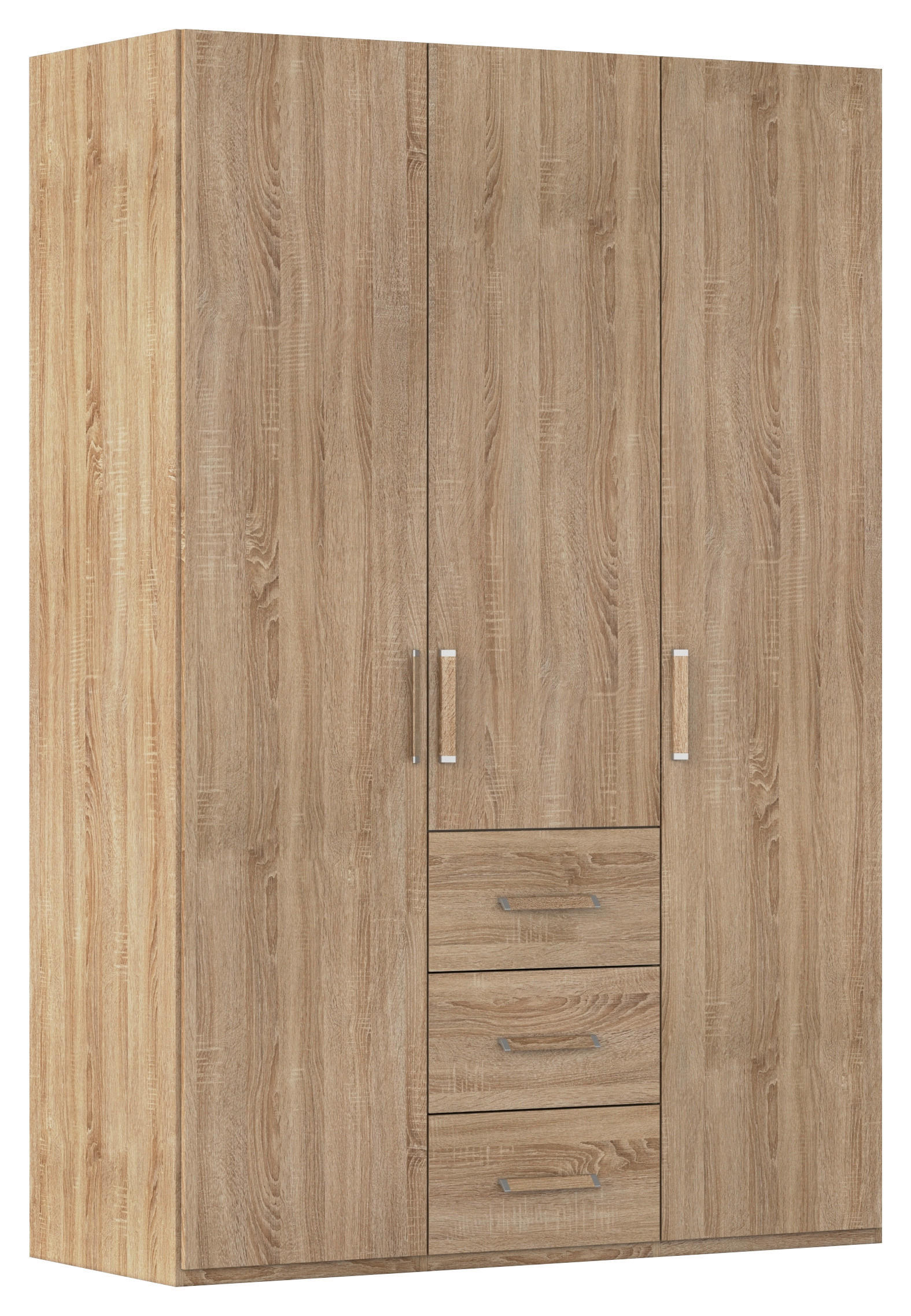 DREHTÜRENSCHRANK 151/223/60 cm 3-türig Sonoma Eiche  - Silberfarben/Sonoma Eiche, Design, Holzwerkstoff/Kunststoff (151/223/60cm) - Novel