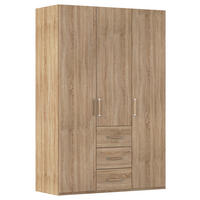 DREHTÜRENSCHRANK 151/223/60 cm 3-türig Sonoma Eiche  - Silberfarben/Sonoma Eiche, Design, Holzwerkstoff/Kunststoff (151/223/60cm) - Novel
