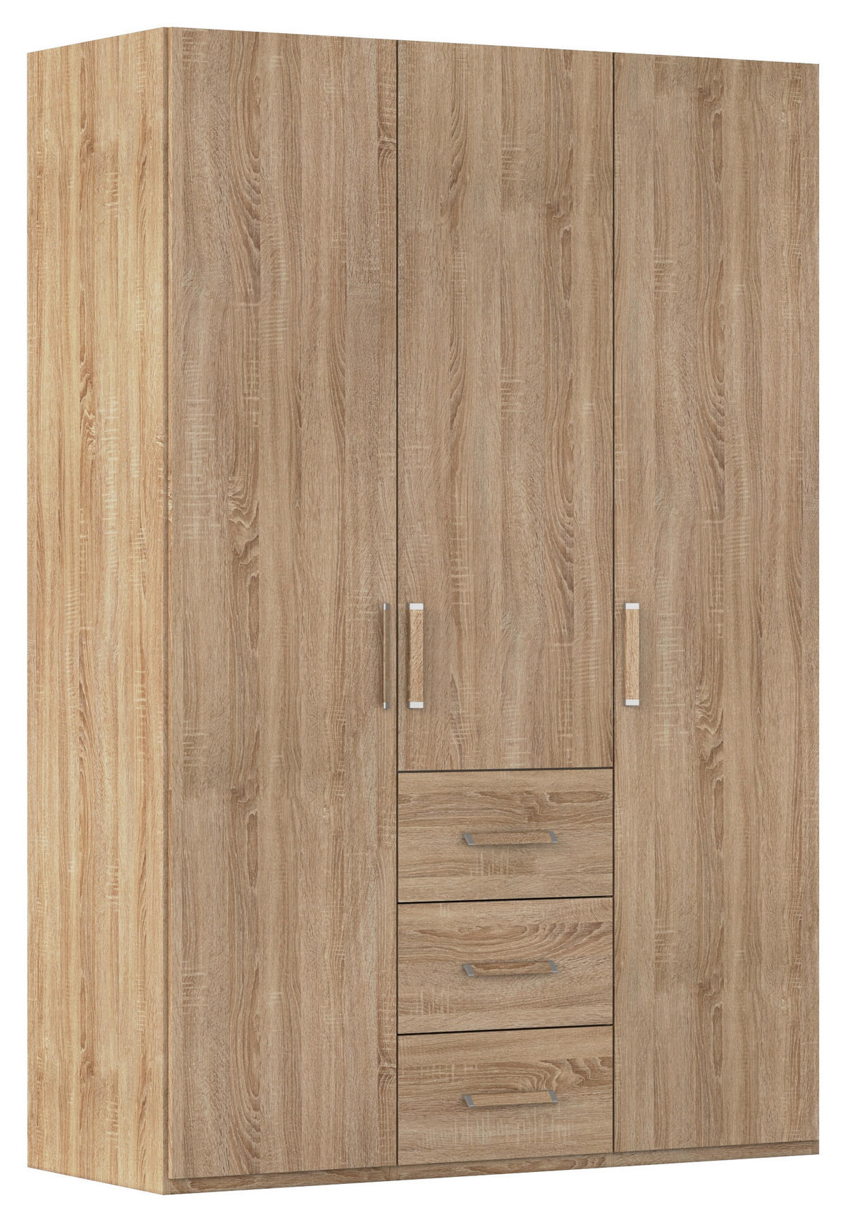 DREHTÜRENSCHRANK 151/223/60 cm 3-türig Sonoma Eiche  - Silberfarben/Sonoma Eiche, Design, Holzwerkstoff/Kunststoff (151/223/60cm) - Novel