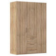 DREHTÜRENSCHRANK 151/223/60 cm,  in Sonoma Eiche, 3-türig  - Silberfarben/Sonoma Eiche, Design, Holzwerkstoff/Kunststoff (151/223/60cm) - Novel